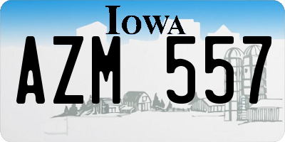 IA license plate AZM557