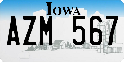 IA license plate AZM567