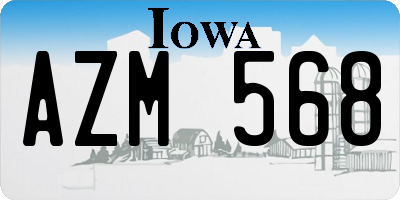 IA license plate AZM568