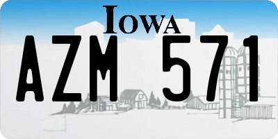 IA license plate AZM571