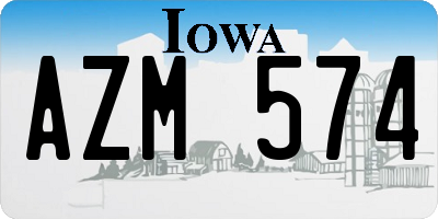 IA license plate AZM574