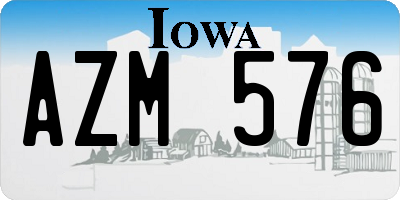 IA license plate AZM576