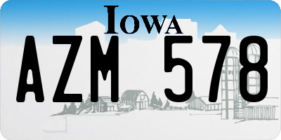 IA license plate AZM578