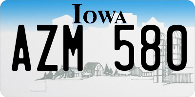 IA license plate AZM580