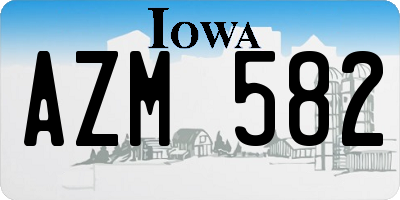 IA license plate AZM582