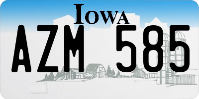 IA license plate AZM585