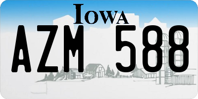 IA license plate AZM588