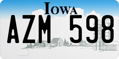 IA license plate AZM598