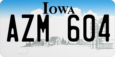 IA license plate AZM604