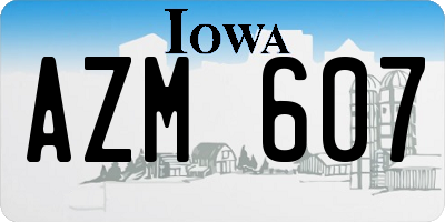 IA license plate AZM607