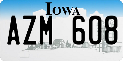 IA license plate AZM608