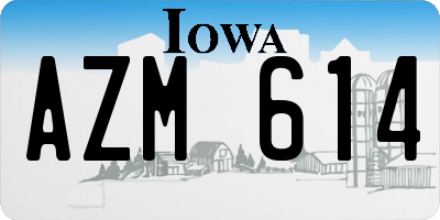 IA license plate AZM614