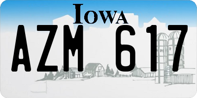 IA license plate AZM617