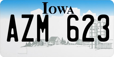 IA license plate AZM623