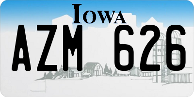 IA license plate AZM626