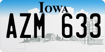 IA license plate AZM633