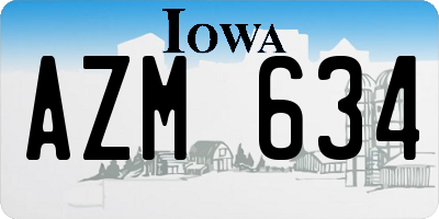 IA license plate AZM634