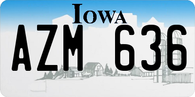 IA license plate AZM636