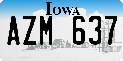 IA license plate AZM637
