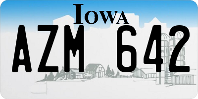 IA license plate AZM642