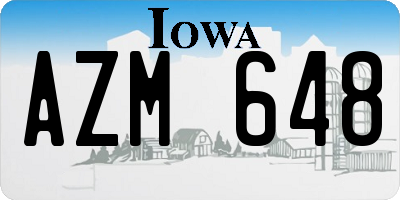 IA license plate AZM648