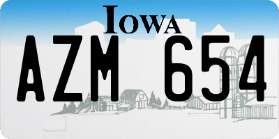 IA license plate AZM654