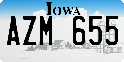 IA license plate AZM655