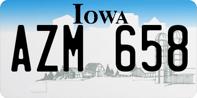 IA license plate AZM658