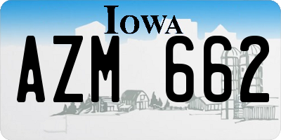 IA license plate AZM662
