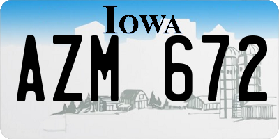 IA license plate AZM672