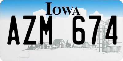 IA license plate AZM674
