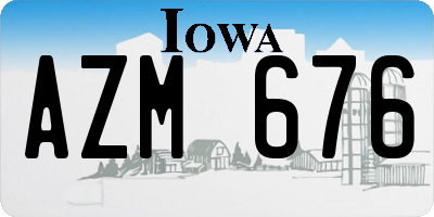 IA license plate AZM676