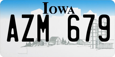 IA license plate AZM679