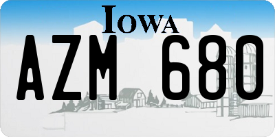IA license plate AZM680