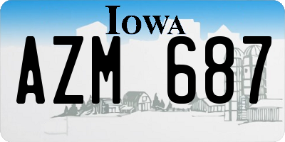 IA license plate AZM687