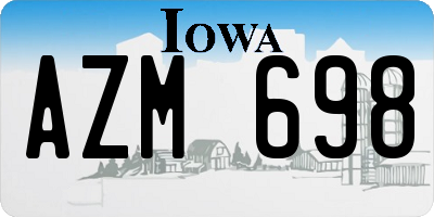 IA license plate AZM698