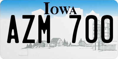 IA license plate AZM700