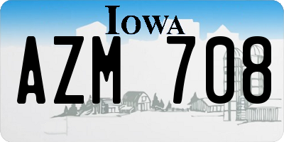 IA license plate AZM708