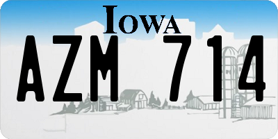 IA license plate AZM714