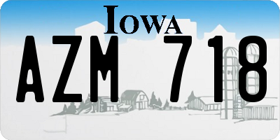 IA license plate AZM718