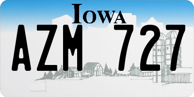 IA license plate AZM727