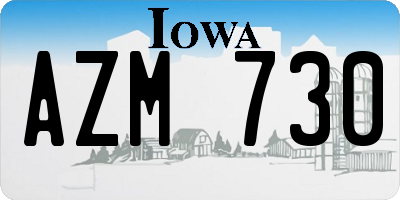 IA license plate AZM730
