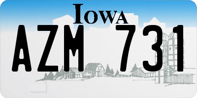 IA license plate AZM731