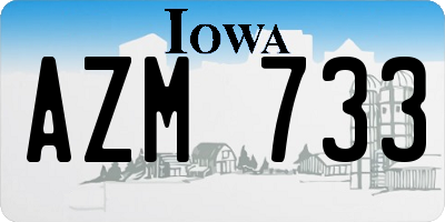 IA license plate AZM733