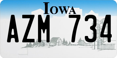IA license plate AZM734