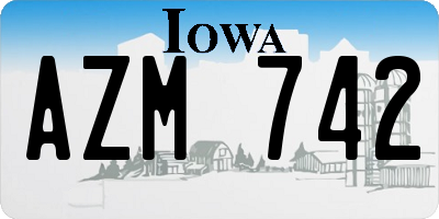 IA license plate AZM742