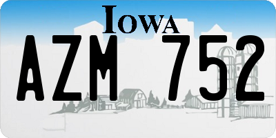 IA license plate AZM752