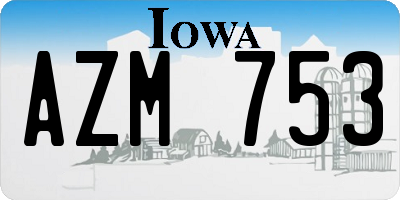 IA license plate AZM753
