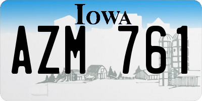 IA license plate AZM761