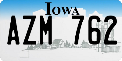 IA license plate AZM762